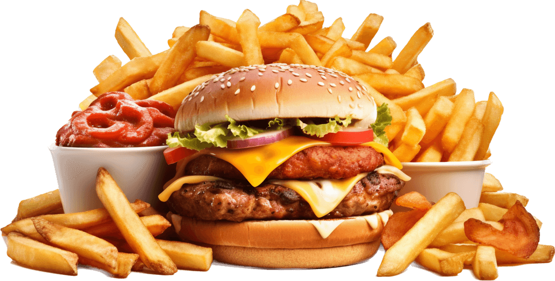 Burger a hranolky